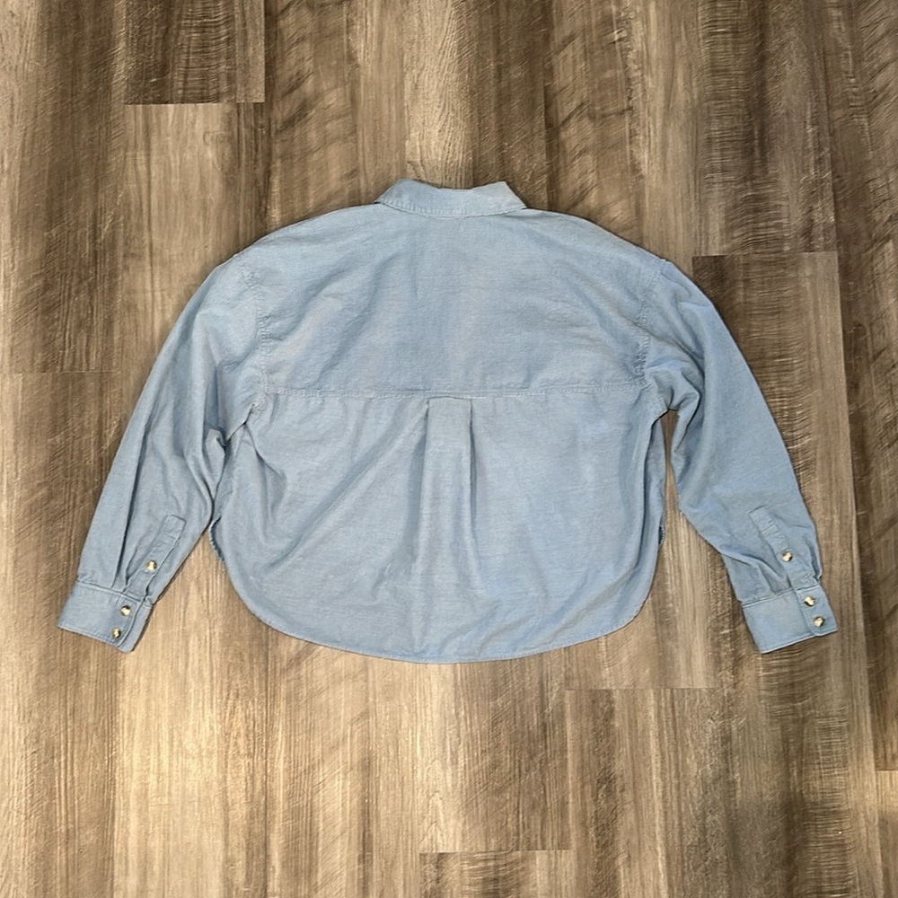 Madewell Corduroy Oversized Cropped Long Sleeve Button Down - Small - Picture 2 of 5